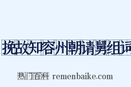 挽故知容州朝请舅组词是什么意思的图片